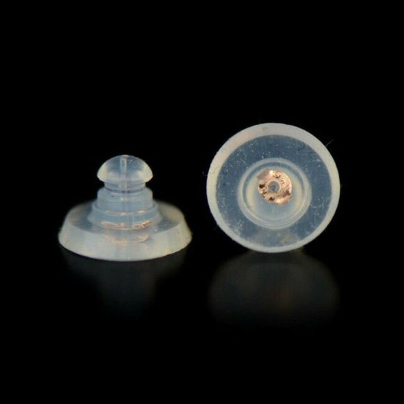 14k Rose Gold Gold Jelly Silicon Back Earring by Piece and Pair Medium - 1 Pair - Picture 8 of 8